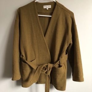 Madewell Kimono wrap green sweater size s